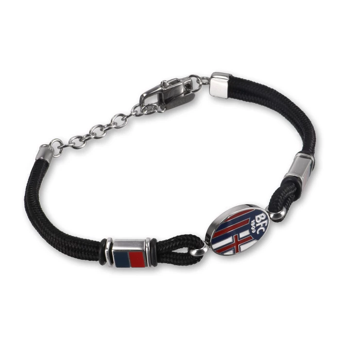 BOLOGNA BRACCIALE IN CORDA CON LOGO SMALTATO