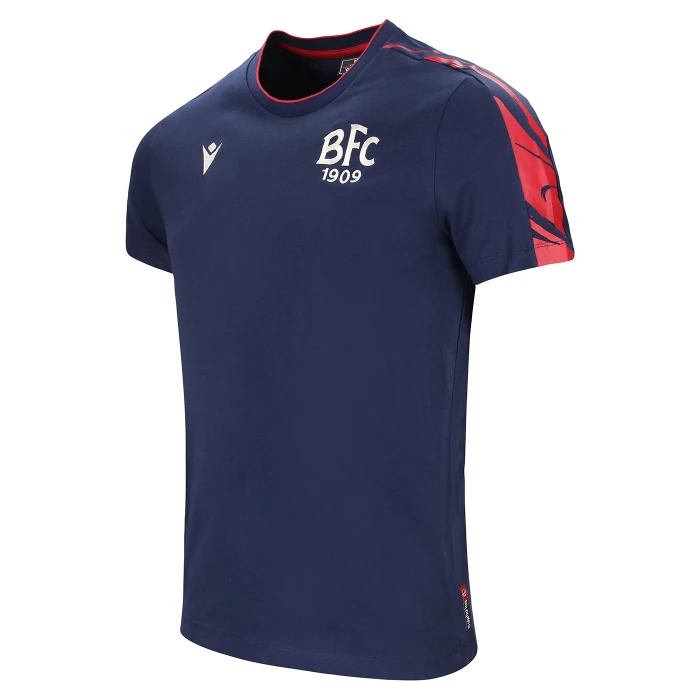 BOLOGNA T-SHIRT FAN RIB STRIPES BFC 1909 BAMBINO NAVY 2024/25